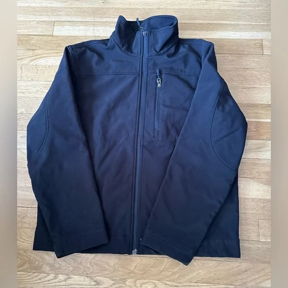 ✨ Tek Gear Black Softshell Jacket M Cozy Fleece Active Outdoor Zip ✨ - Picture 2 of 4